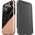 Black and Rose Gold Marble Split iPhone 12 Pro Max Impact Case