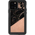 Black and Rose Gold Marble Split iPhone 12 Pro Waterproof Case