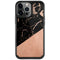 Black and Rose Gold Marble Split iPhone 13 Pro Cargo Case
