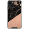 Black and Rose Gold Marble Split iPhone 14 Plus Clear Case