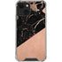Black and Rose Gold Marble Split iPhone 14 Plus Clear Case