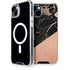 Black and Rose Gold Marble Split iPhone 15 Plus MagSafe Case