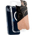 Black and Rose Gold Marble Split iPhone 15 Plus MagSafe Case