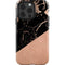 Black and Rose Gold Marble Split iPhone 14 Pro Impact Case