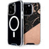 Black and Rose Gold Marble Split iPhone 15 Pro MagSafe Case