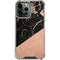 Black and Rose Gold Marble Split iPhone 14 Pro Max Clear Case