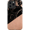Black and Rose Gold Marble Split iPhone 15 Pro Max Impact Case