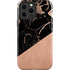 Black and Rose Gold Marble Split iPhone 15 Pro Max Impact Case