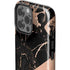 Black and Rose Gold Marble Split iPhone 15 Pro Max Impact Case