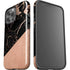 Black and Rose Gold Marble Split iPhone 15 Pro Max Impact Case