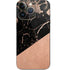 Black and Rose Gold Marble Split iPhone 14 Pro Skin