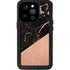 Black and Rose Gold Marble Split iPhone 14 Pro Waterproof Case