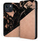 Black and Rose Gold Marble Split iPhone 15 Plus Folio Case