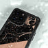 Black and Rose Gold Marble Split iPhone 15 Pro Waterproof Case