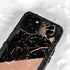 Black and Rose Gold Marble Split iPhone 15 Waterproof Case
