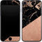Black and Rose Gold Marble Split iPhone 7 Skin