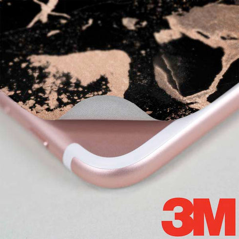 Black and Rose Gold Marble Split iPhone 7 Skin