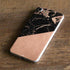 Black and Rose Gold Marble Split iPhone 7 Skin