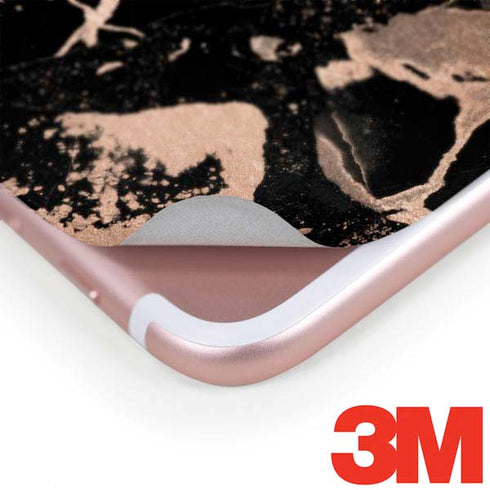 Black and Rose Gold Marble Split iPhone 8 Plus Skin