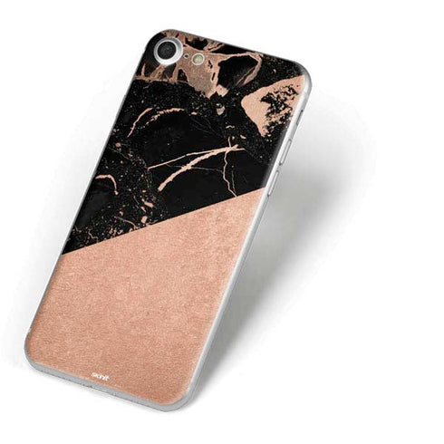 Black and Rose Gold Marble Split iPhone 8 Skin