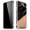Black and Rose Gold Marble Split iPhone XR Clear Case