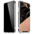 Black and Rose Gold Marble Split iPhone XR Clear Case