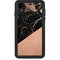 Black and Rose Gold Marble Split iPhone XR Waterproof Case