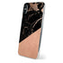 Black and Rose Gold Marble Split iPhone XS Skin