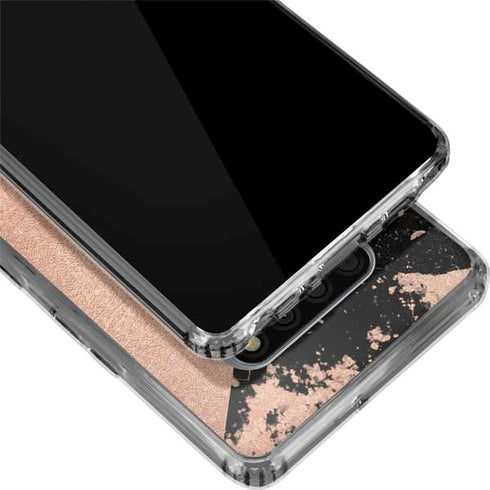 Black and Rose Gold Marble Split LG Stylo 6 Clear Case