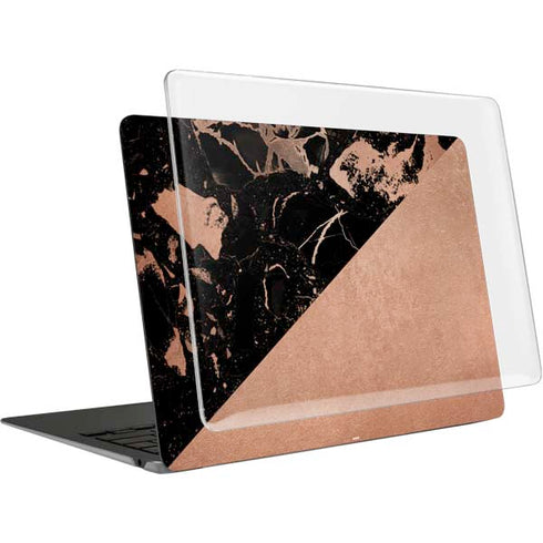 Black and Rose Gold Marble Split MacBook Air 13in (2020) Case plus Skin
