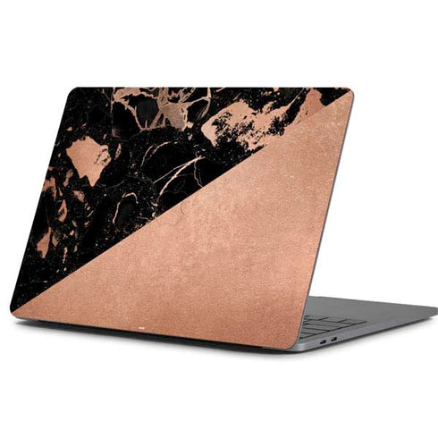 Black and Rose Gold Marble Split Apple MacBook Pro 13-inch Skin