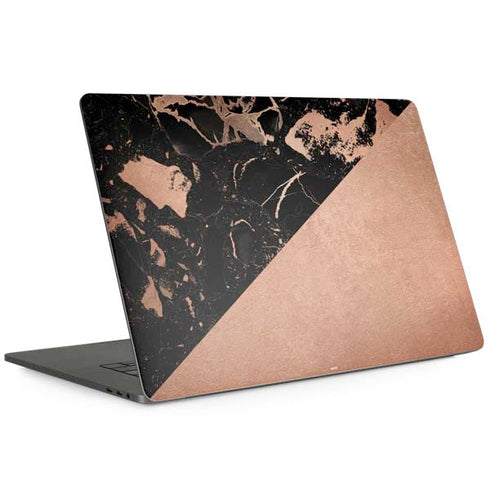 Black and Rose Gold Marble Split Apple MacBook Pro 15-inch Skin