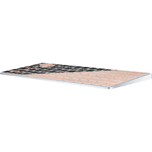 Black and Rose Gold Marble Split Magic Keyboard Skin