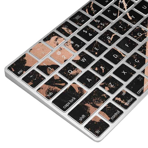 Black and Rose Gold Marble Split Magic Keyboard Skin