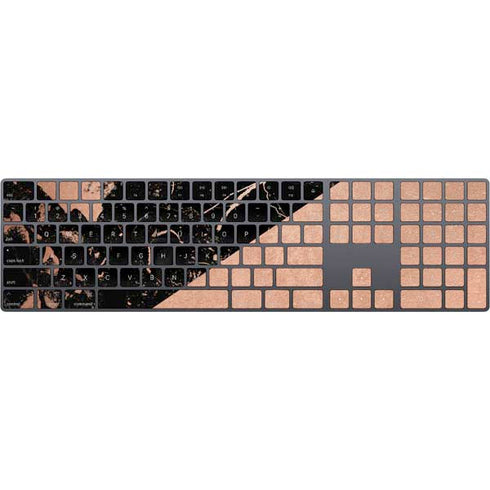 Black and Rose Gold Marble Split Magic Keyboard with Numeric Keypad Skin