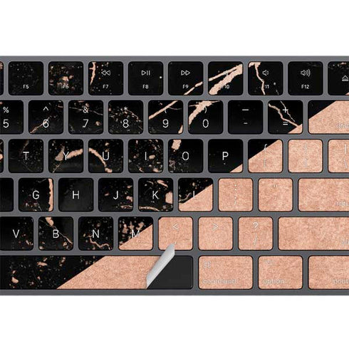 Black and Rose Gold Marble Split Magic Keyboard with Numeric Keypad Skin