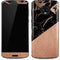 Black and Rose Gold Marble Split Moto G6 Skin