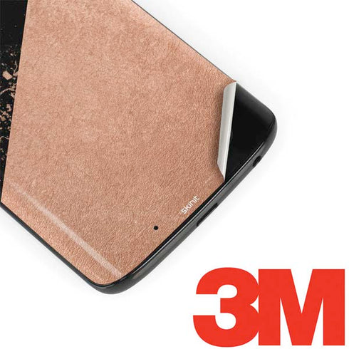 Black and Rose Gold Marble Split Moto G6 Skin