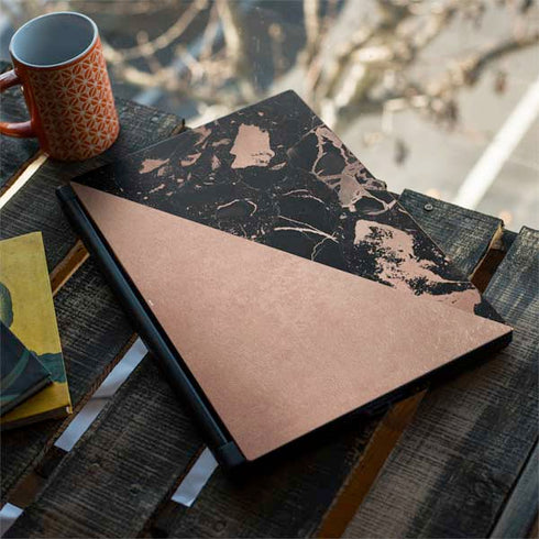 Black and Rose Gold Marble Split MSI GS65 Stealth Laptop Skin
