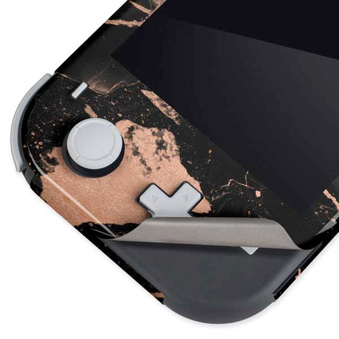 Black and Rose Gold Marble Split Nintendo Switch Lite Skin