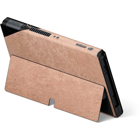 Black and Rose Gold Marble Split Nintendo Switch OLED (2021) Skin
