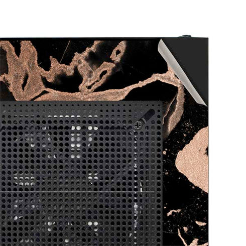 Black and Rose Gold Marble Split NZXT H510 Compact ATX Mid-Tower Case Skin