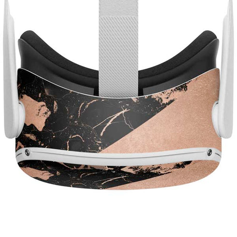 Black and Rose Gold Marble Split Oculus Quest 2 Skin