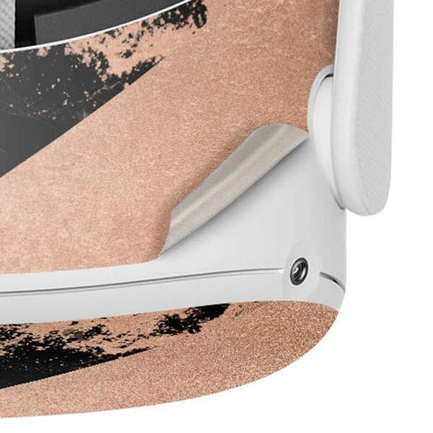 Black and Rose Gold Marble Split Oculus Quest 2 Skin