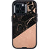 Black and Rose Gold Marble Split Otterbox Defender iPhone Skin