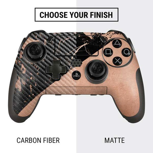 Black and Rose Gold Marble Split PlayStation Scuf Vantage 2 Controller Skin