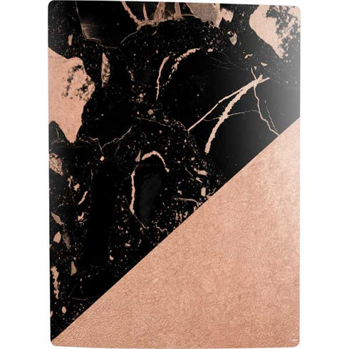 Black and Rose Gold Marble Split PS5 Digital Edition Bundle Skin