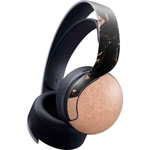Black and Rose Gold Marble Split PULSE 3D Wireless Headset for PS5 Skin