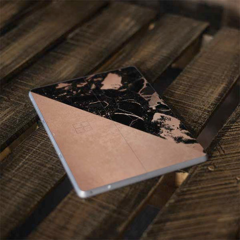 Black and Rose Gold Marble Split Surface Go Skin