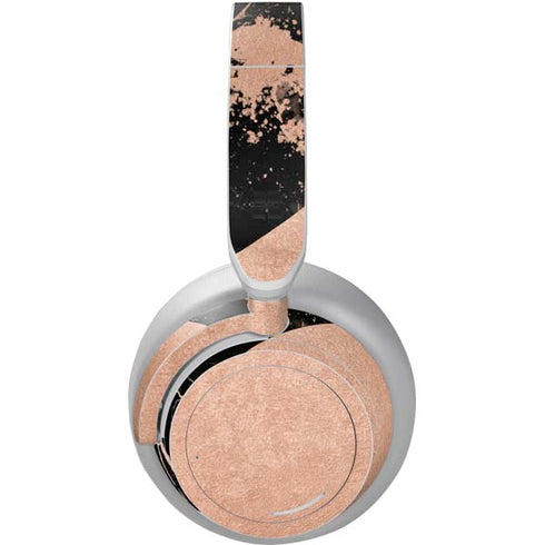 Black and Rose Gold Marble Split Surface Headphones Skin